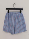 BASERANGE elastic waist striped shorts BAS-SHOLE-PO-SU25-TW MATRIX STRIPE